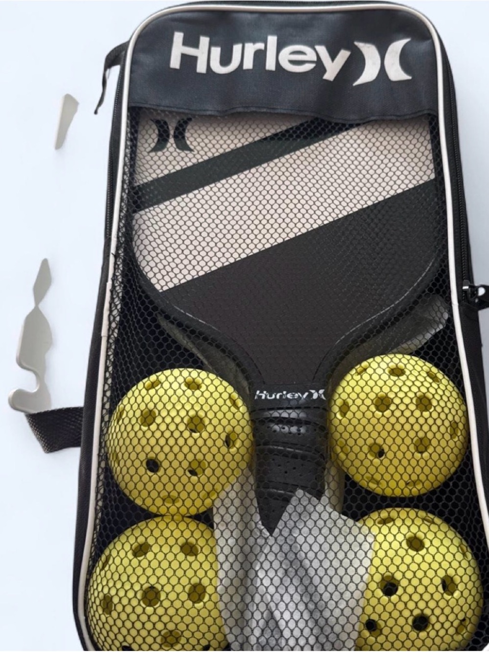 Hurley Paddleball Set in Black, White & Yellow
